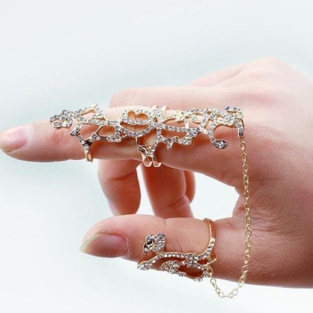 Rose Flower Opening One Piece Chain Ring 10$